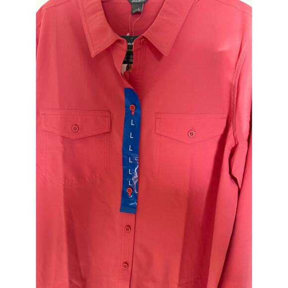 Eddie Bauer Departure shirt size large  NEW with tags attached red/orange - Picture 5 of 9